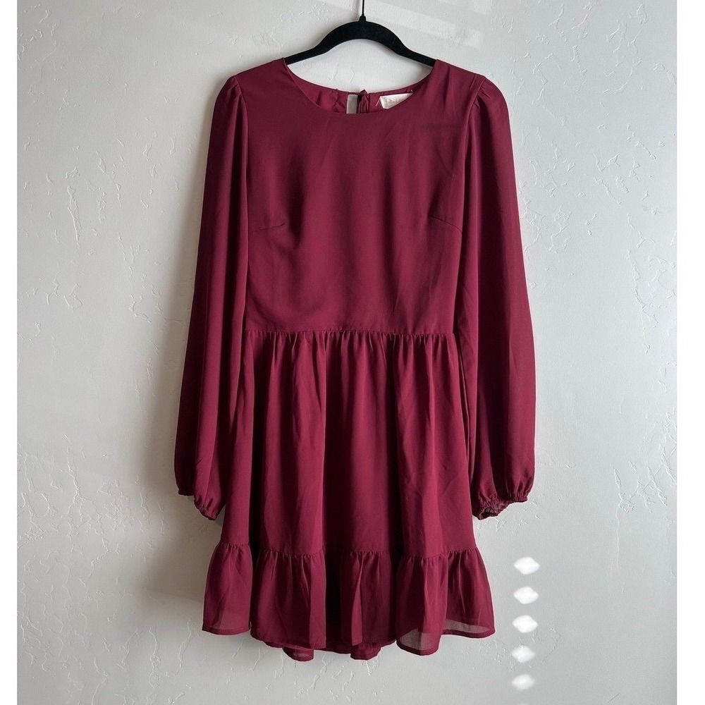Altard State Flowy Ruffle Open Back Midi Dress Womens Size L Romantic Coquette